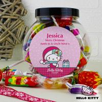 Personalised Hello Kitty Pink Christmas 250g Sweets Jar Extra Image 2 Preview